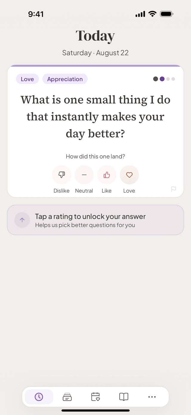Aperi showing tonight's question